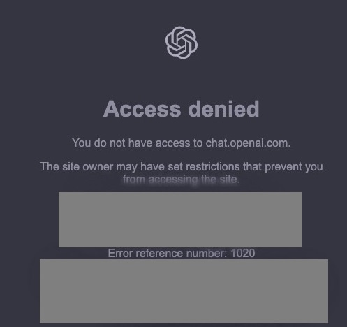 Fix ChatGPT 1020 error
