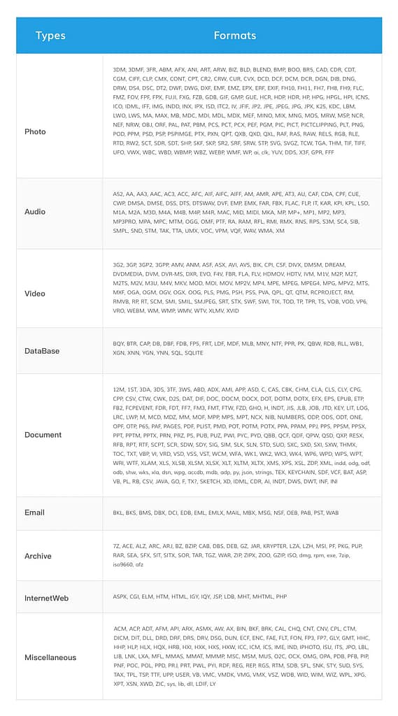 format file type