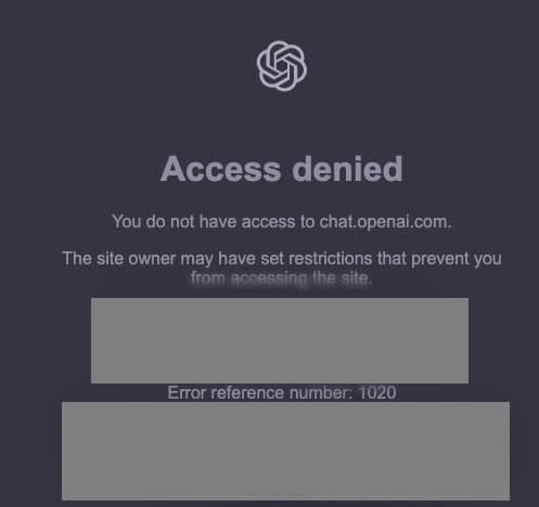 How To Fix ChatGPT Error Code 1020: Access Denied ? - Finddee